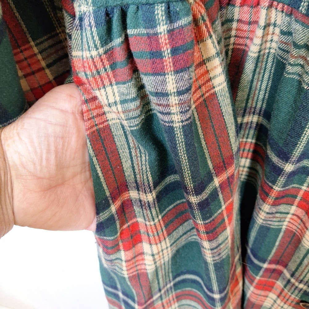Bloomchic‎ Dress Womens US 26 Multicolor Plaid Midi  Long Sleeve Arc Hem Pockets - Picture 6 of 11